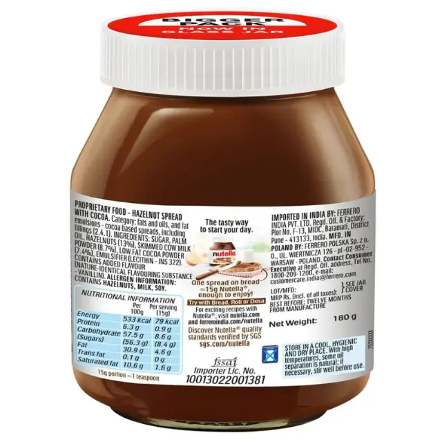 Ferrero Nutella Hazelnut Spread,180g. - Image 2
