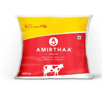Amirthaa 500Ml Full Cream Milk, 6%, Packet8
