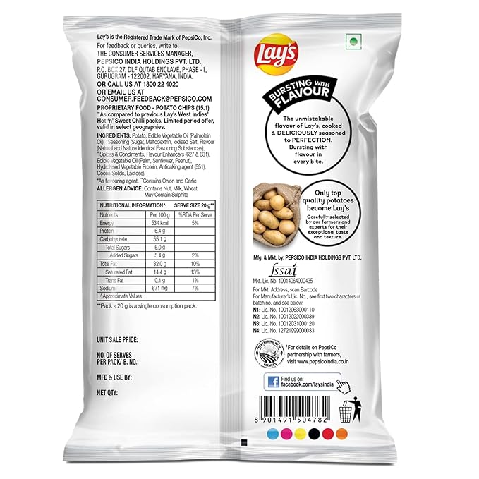 Orange Lays, Lay’s Hot and Sweet Chilli - Image 2