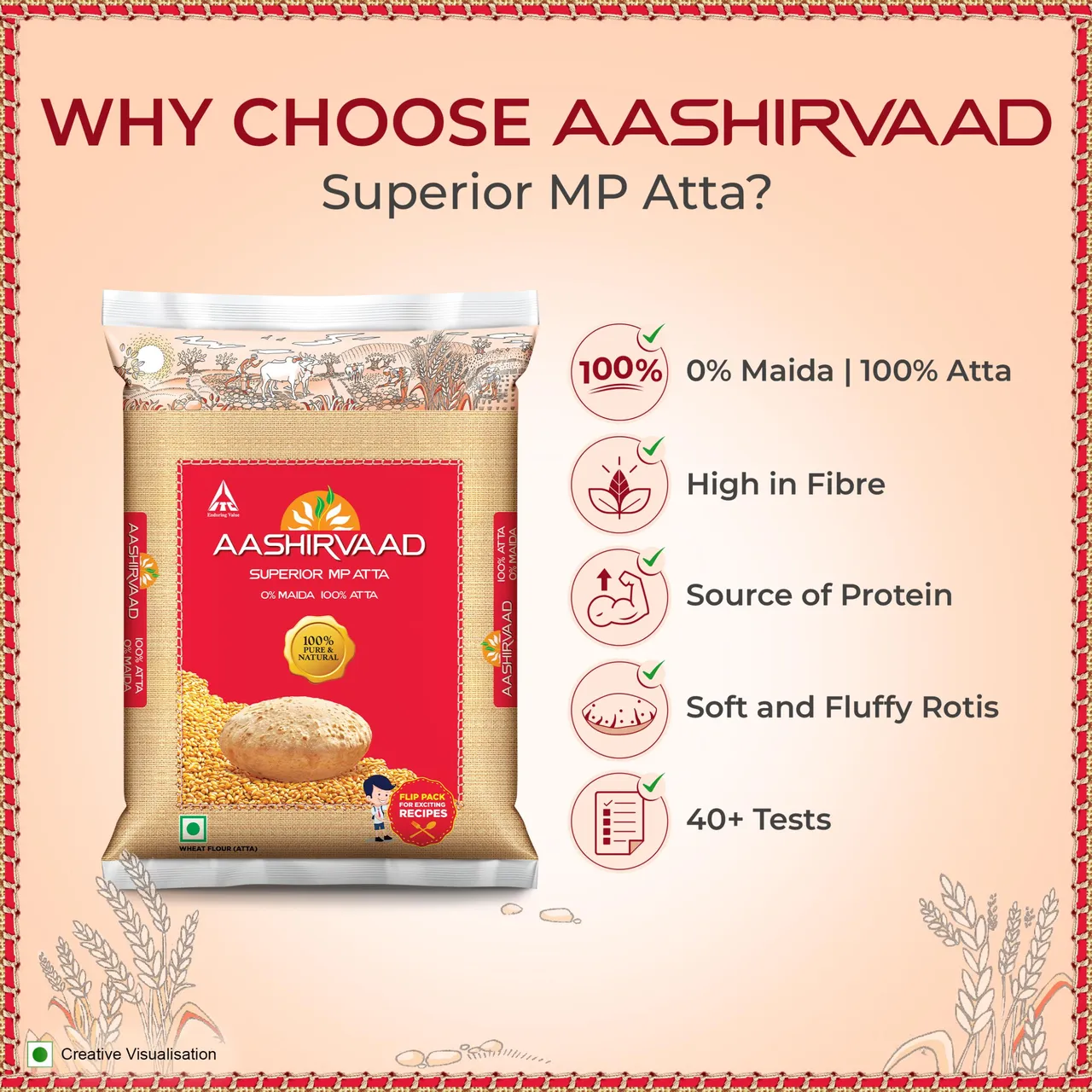 Aashirvaad Atta - Superior MP Whole Wheat, No Maida (Pouch)1KG - Image 5