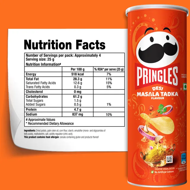 Kellogg's Pringles Potato Chips Desi Masala Tadka Flavour 40G - Image 3