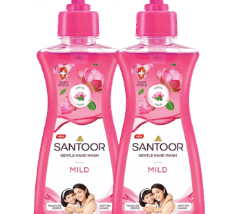 Santoor Hand Wash Mild Bogo 400 ml (Buy one get one free)