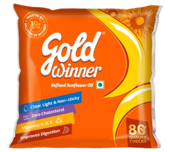 Gold Winner Refined Oil – Sunflower, 500ml Pouch