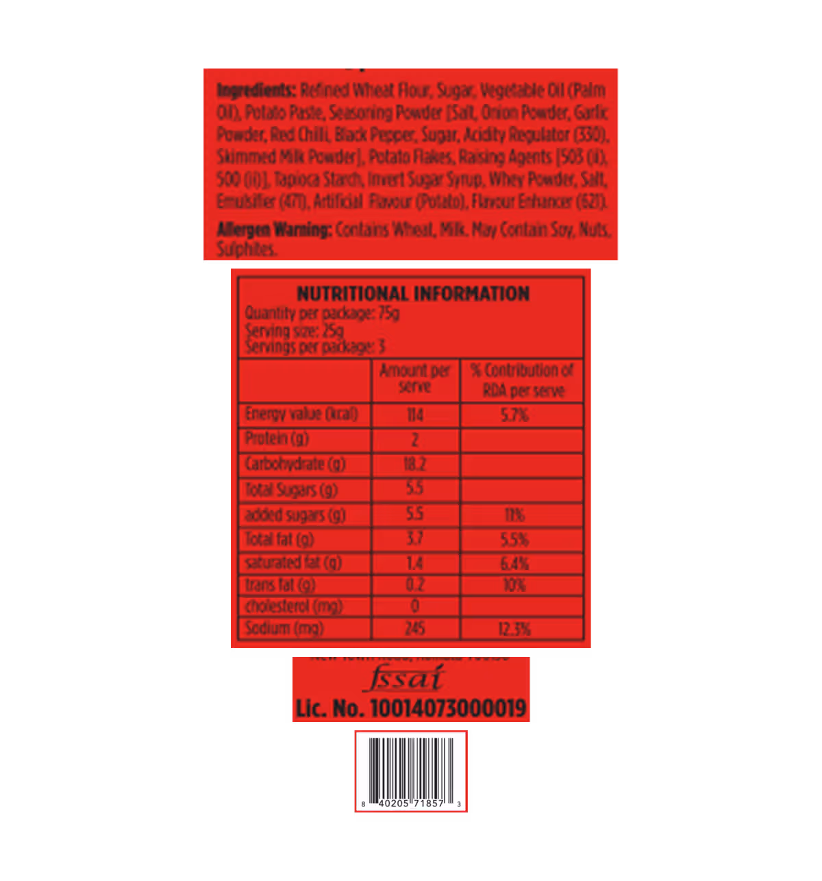 Pran Potata Spicy Biscuit,75g - Image 3