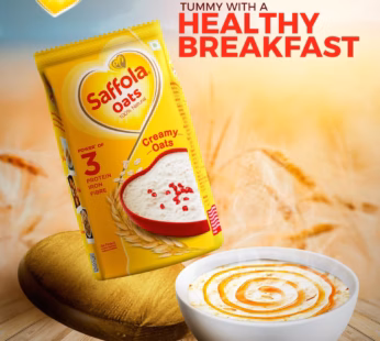 Saffola Oats | Delicious Creamy Oats | 100% Natural | High Protein & Fibre | Healthy Cereal 200g