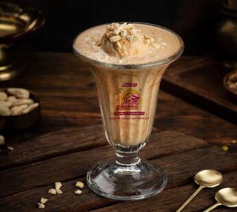 Dry Fruits Jigarthanda ( jigarthanda + 1 scoop ice cream + Basundi + nuts )